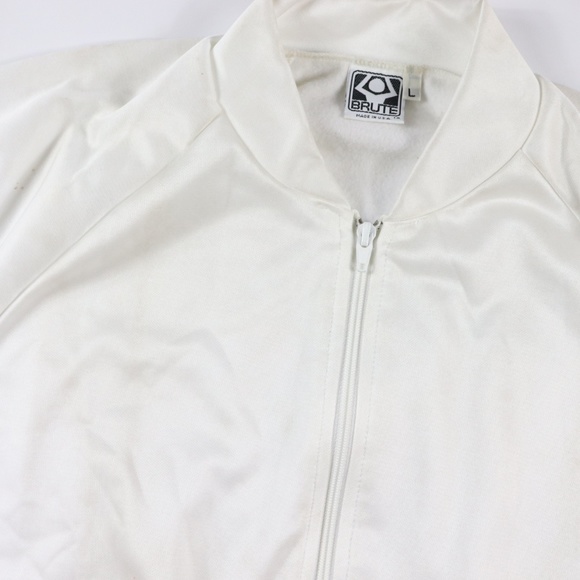 90s New Brute Mens Large Soccer Track Jacket White - Picture 3 of 8